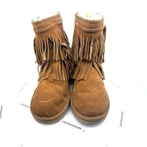 Koolaburra Tan Fringed Winter Boots